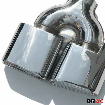 Auspuffblende Endrohr für Mercedes A Klasse 2012-2018 Doppel Stahl Chrom 2tlg