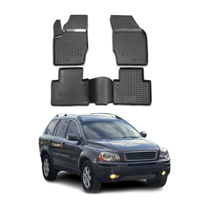 OMAC Gummimatten Fußmatten für Volvo XC90 I 2003-2014 TPE Automatten Schwarz 4x