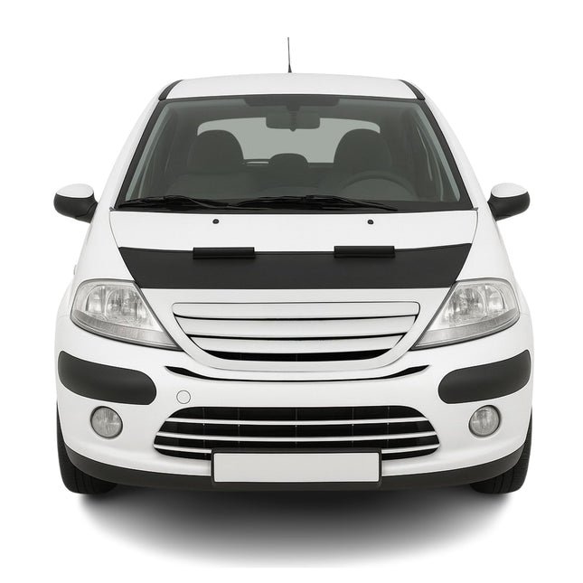 Haubenbra Steinschlagschutz Bonnet Bra für Citroen C3 2003-2009 Schwarz Halb