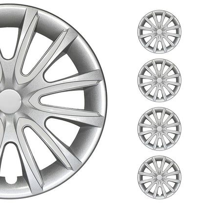 4x Radkappen Radzierblenden Radblenden für 15" Zoll Stahlfelgen Grau weiß