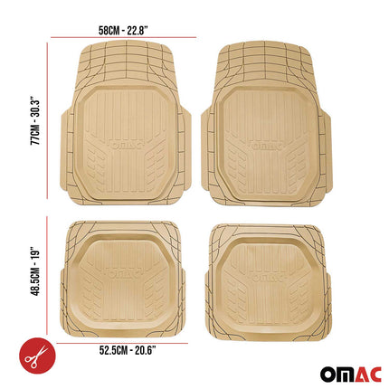 Fußmatten Automatten für Opel Astra 3D Passform Hoher Rand Gummimatten Beige