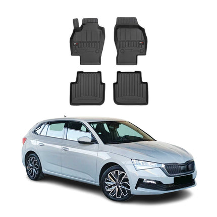 OMAC Gummi Fußmatten für Skoda Scala 2019-2026 Premium TPE Automatten Schwarz 4x
