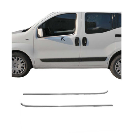 Fensterleisten Zierleisten für Fiat Qubo 2008-2021 Edelstahl Chrom 2tlg