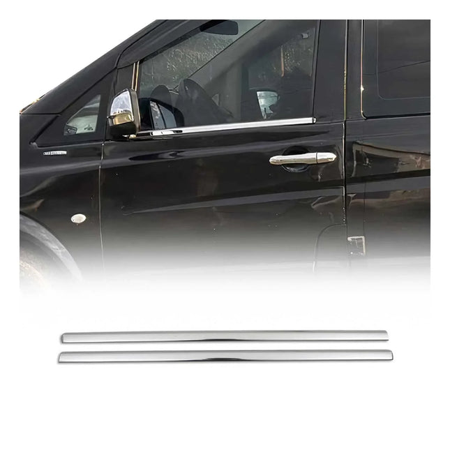 Fensterleisten Zierleisten für Mercedes Viano W639 2004-2014 Edelstahl Chrom 2x