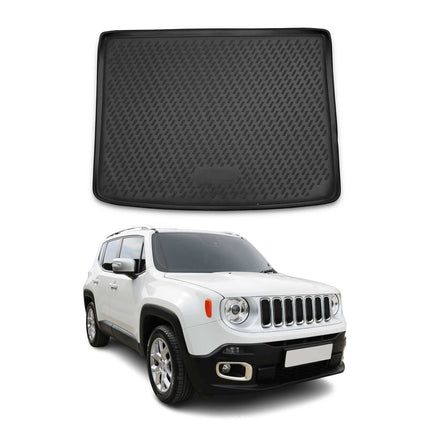 Kofferraummatte Kofferraumwanne für Jeep Renegade 2014-2024 Gummi TPE Schwarz
