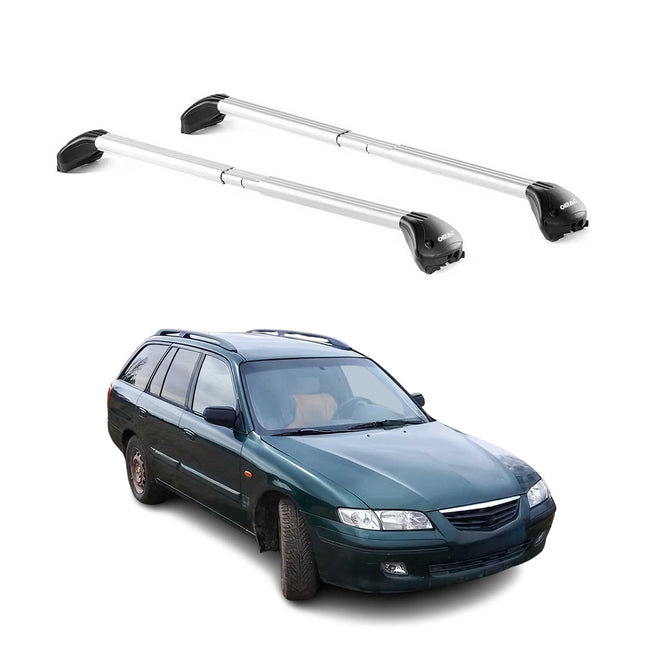 Dachträger Grundtäger für Mazda 626 GV Kombi 1988-1997 100kg Alu Silber 2x ABE