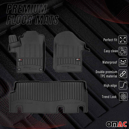 OMAC Gummi Fußmatten für Mercedes Vito W447 2014-2026 Premium Gummi Schwarz 3tlg