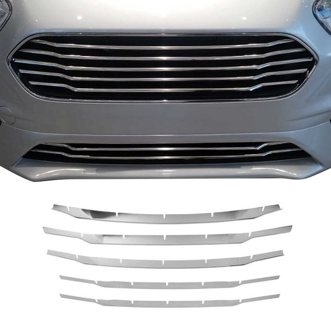 Kühlergrill Leisten für Ford Tourneo Transit Courier 2018-2024 Chrom Dunkel 5x