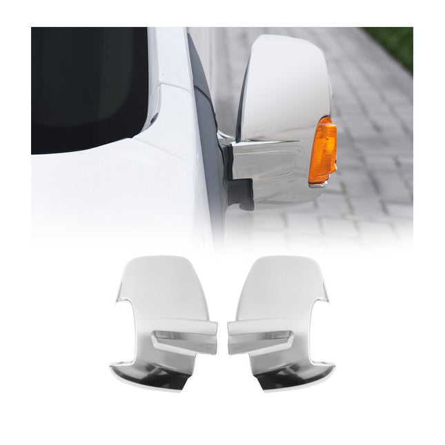 Spiegelkappen Spiegelabdeckung für Ford Transit 2015-2026 Chrom ABS Matt 2tlg