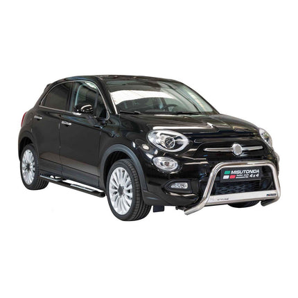 Edelstahl Seitenschweller Schwellerrohre für Fiat 500X Typ 334 2015-2024 Schwarz