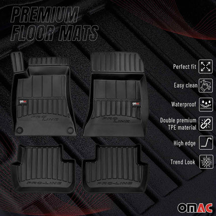 OMAC Gummi Fußmatten für Mercedes A Klasse W176 2012-2018 Premium TPE Schwarz 4x