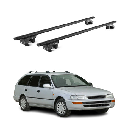 Dachträger für Toyota Corolla Kombi / Verso 2000-2009 5 tür 90kg Schwarz 2x