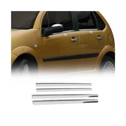 Fensterleisten Zierleisten für Citroen C3 2002-2009 Edelstahl Chrom 4tlg