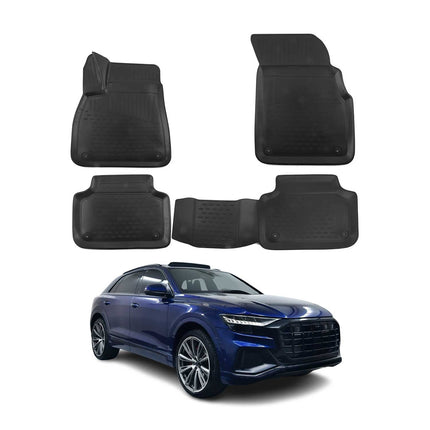 OMAC Gummimatten Fußmatten für Audi Q8 2018-2026 TPE Automatten TPE Schwarz