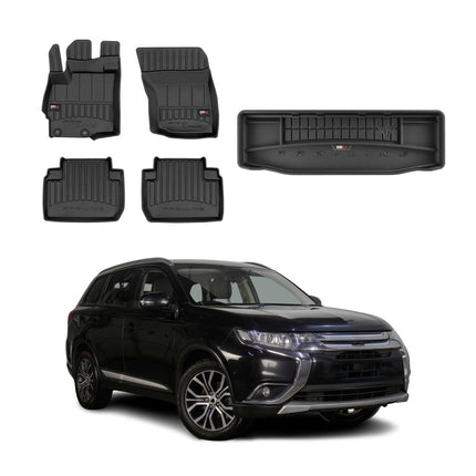 OMAC Fußmatten & Kofferraumwanne für Mitsubishi Outlander 2012-2015 ohne 3Reihe