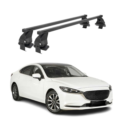 Menabo Dachträger Grundtäger für Mazda 6 Limo 2012-2025 50kg Stahl Schwarz 2 tlg