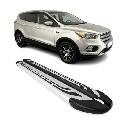 Trittbretter Seitenschweller Seitenbretter für Ford Kuga II 2012-2019 Alu Grau