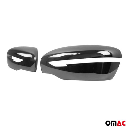 Spiegelkappen Spiegelabdeckung für Nissan Qashqai J11 2014-2021 Chrom ABS Dunkel