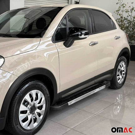 Seitentürleiste Türschutzleiste für Fiat 500X 2015-2026 Chrom Stahl Dunkel 4x