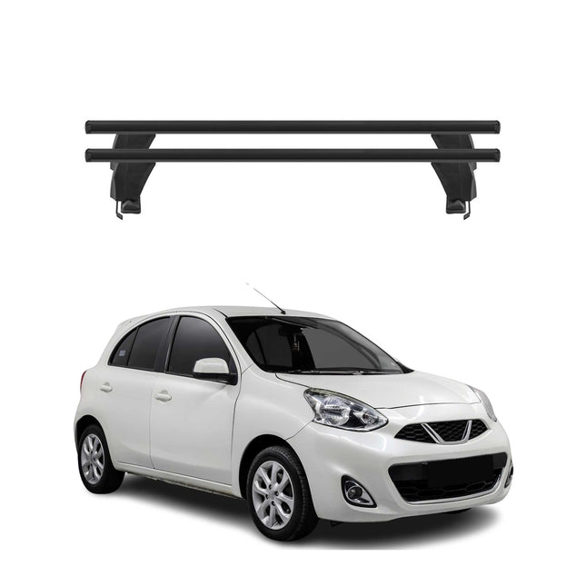Menabo Dachträger Grundtäger für Nissan Micra 2017-2023 50kg Alu Schwarz 2 tlg
