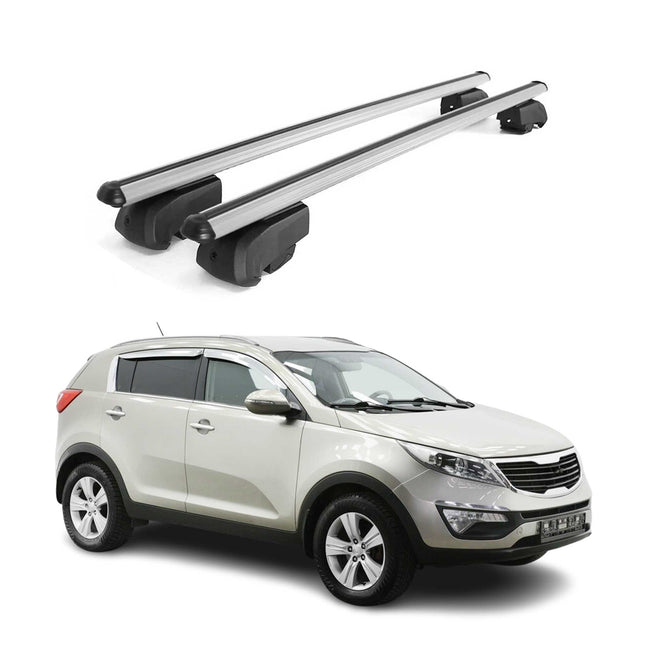Dachträger Gepäckträger für Kia Sportage 2010-2015 Querträger ABE Alu Grau