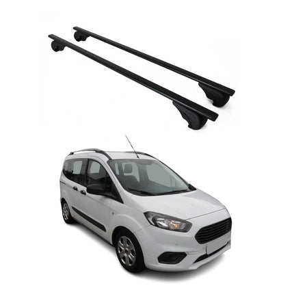 Dachträger Grundtäger für Ford Courier 2014-2023 75kg Metall Schwarz 2 tlg