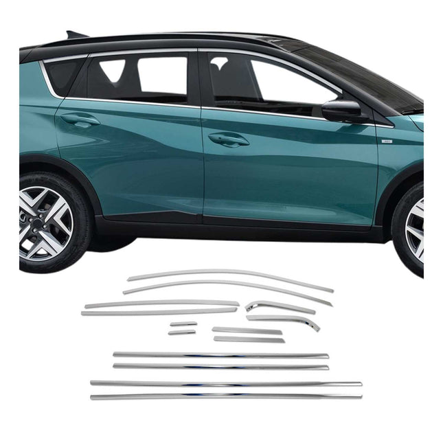 Fensterleisten Zierleisten für Hyundai Bayon 2021-2025 Edelstahl Chrom 14tlg