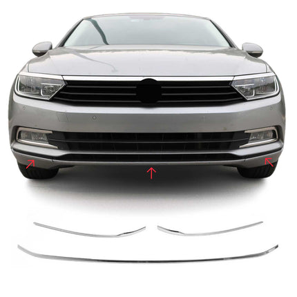 Kühlergrill Leisten Grillleisten für VW Passat 3G B8 Variant 2014-2019 Chrom 3x