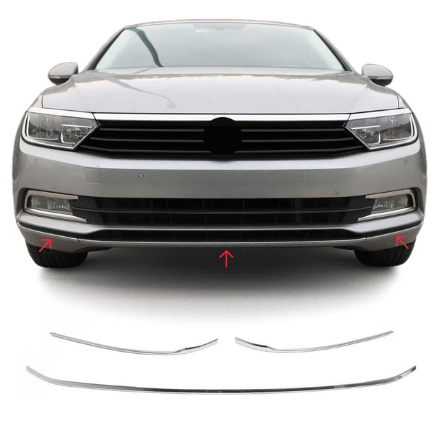 Kühlergrill Leisten Grillleisten für VW Passat 3G B8 Variant 2014-2019 Chrom 3x