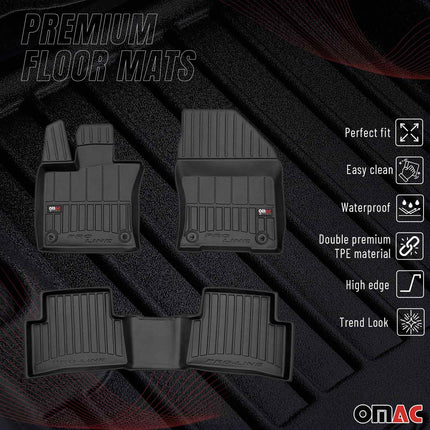 OMAC Gummi Fußmatten für Ford Mustang Coupe 2015-2023 Premium Gummi Schwarz 4tlg