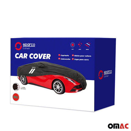 SPARCO Auto Schutzhülle Vollgarage Autoabdeckung Schwarz Ganzgarage Autogarage M
