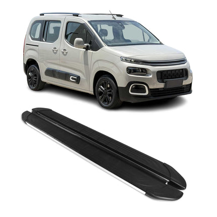 Trittbretter Seitenschweller für Citroen Berlingo L1 2018-26 Kombi Schwarz Grau