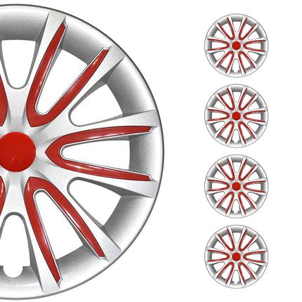 4x Radblenden Radkappen Radzierblenden für 16" Zoll Stahlfelgen Grau Rot