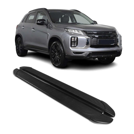 Seitenschweller Trittbretter für Mitsubishi ASX 2023-2026 Schwarz Alu 2 tlg
