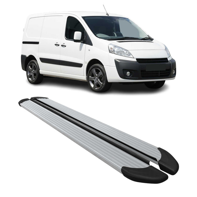 Seitenschweller Trittbretter Schweller für Peugeot Expert 2007-2016 L1 Alu Grau