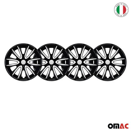 4x Radblenden Radkappen Radzierblenden für 14" Zoll Stahlfelgen Schwarz weiß