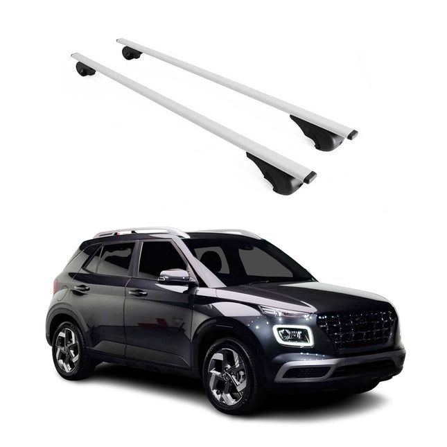 Dachträger Grundtäger für Hyundai Venue 2020-2026 75kg Metall Silber 2 tlg