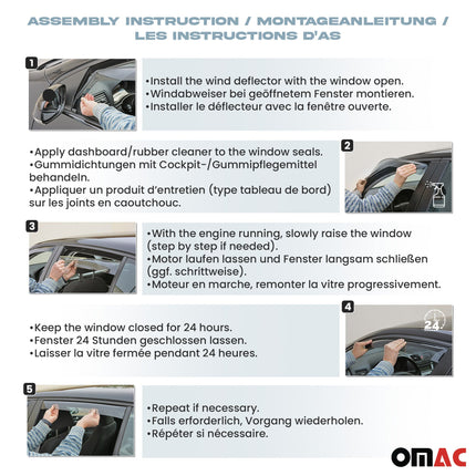 Windabweiser Regenabweiser für Nissan Qashqai J11 2014-2021 Dunkel Acryl 2tlg