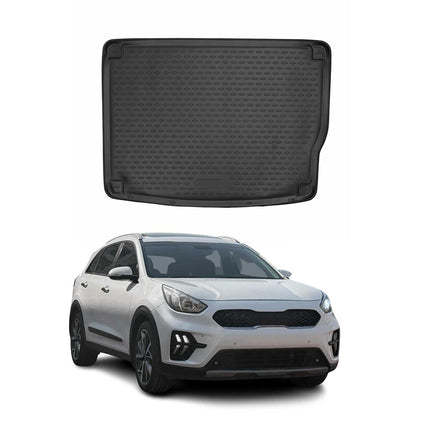 Kofferraummatte Kofferraumwanne für Kia Niro I 2017-22 Hybrid Gummi TPE Schwarz