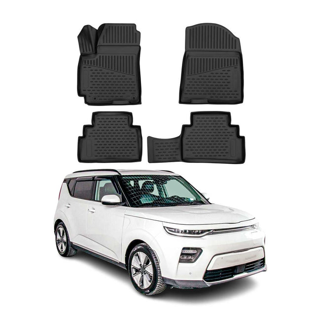 OMAC Gummimatten Fußmatten für Kia Soul 2020-2026 TPE Automatten Schwarz 4x