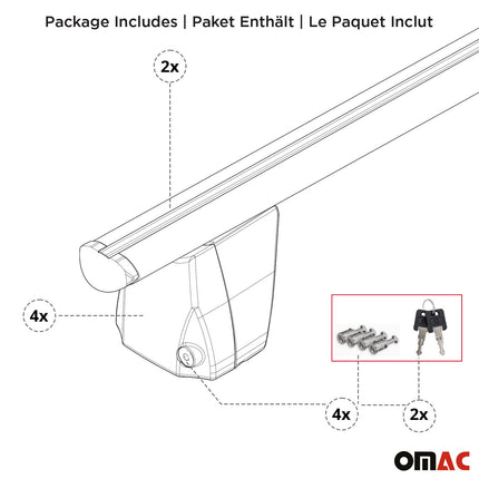 Menabo Dachträger Grundtäger für BMW X6 F16 F86 2014-2019 50kg Alu Schwarz 2 tlg