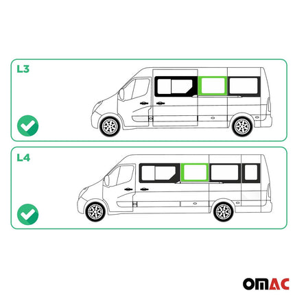 Seitenfenster Auto Fenster für Opel Movano 2010–2021 Schiebetür Links L3 L4