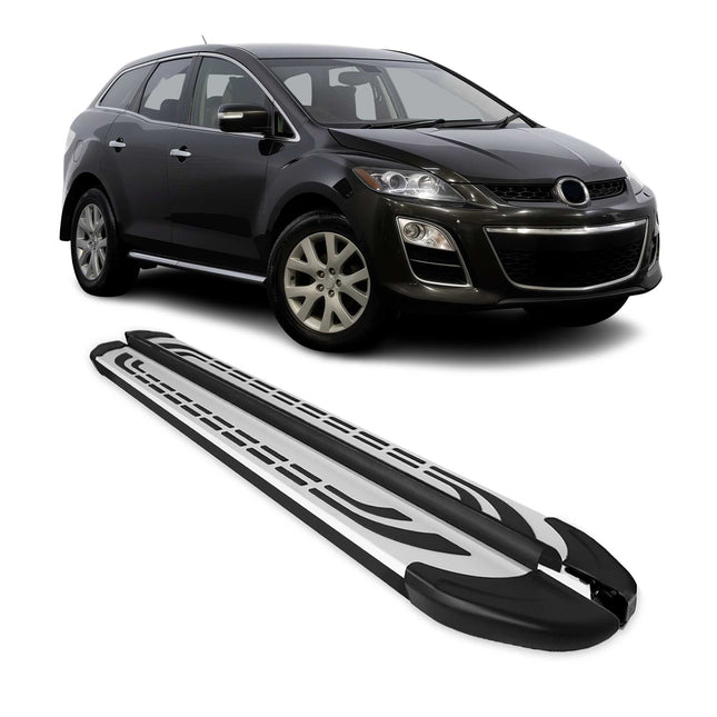 Trittbretter Seitenschweller Seitenbretter für Mazda CX-7 2007-2016 Alu Schwarz