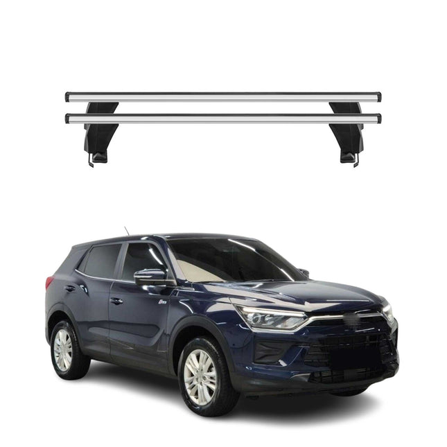 Menabo Dachträger Grundträger für Ssangyong Korando mk4 2019-2026 Alu Grau 2tlg