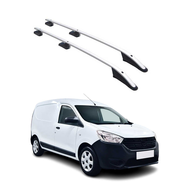 Aluminium Dachreling Querträger für Dacia Dokker 2012-2021 Silber 2x