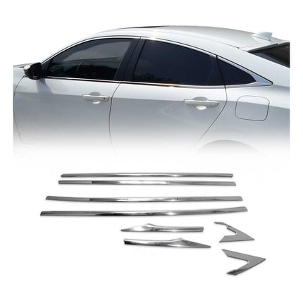 Fensterleisten Zierleisten für Honda Civic X 2016-2021 Stufenheck Edelstahl 8tlg