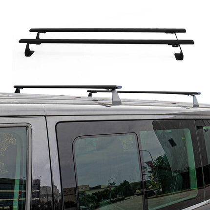 Dachträger für VW T5 T6 Transporter Multivan Caravelle 2003-24 Stahl Schwarz 2x