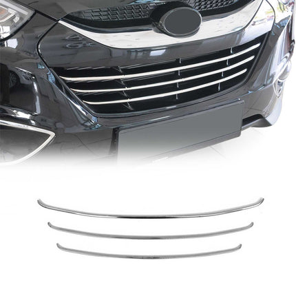 Kühlergrill Leisten Grillleisten für Hyundai ix35 2010-2015 Edelstahl Chrom 3x