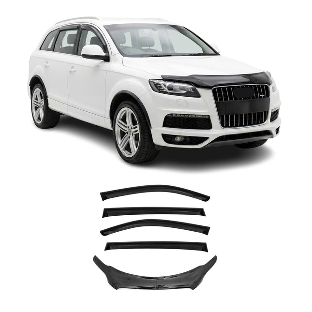 Motorhaube Deflektor Windabweiser Regenabweiser Set für Audi Q7 4L 2006-15 5tlg