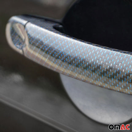 Türgriff Blende Carbon für VW Caddy 2015-2020 4Tür Kohlefaser Blau 8tlg